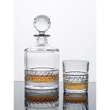 捷克BOHEMIA波西米亞進口水晶玻璃現代洋酒威士忌酒樽帶蓋醒酒器