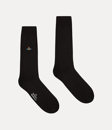 Vivienne Westwood Uni Colour Plain Socks Cotton Black 9-11 Unisex