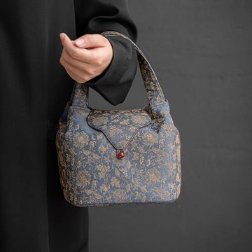 禪意如意茶事包手提旅行茶具收納包 便攜布包 中式手拎包茶道零配