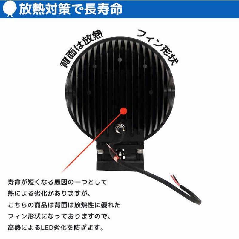 サーチライト 船 led 60w 船舶 照明 防水 24v 12v 狭角 スポット 作業灯 ワークライト ボート 漁船 デッキライト 投光器 屋外  工事 | LINEショッピング