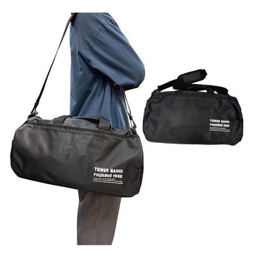 圓筒旅行袋大容量台灣製造防水尼龍主袋+外袋共五層附長背帶(大)