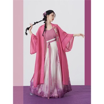 粉雕玉琢織造司原創宋制漢服長干寺改良宋抹一片式橫羅印花褶裙女