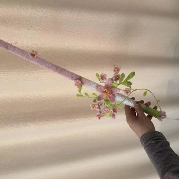 桃園出貨✨春日桃花劍扭扭棒手工diy材料包桃花劍送閨蜜禮物古風手持桃花劍