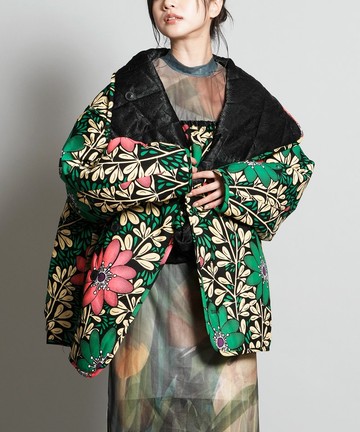 超級高領雙面穿鋪棉外套【BLACK×VINE】