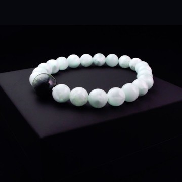 綠髮晶搭配綠紋石 男手鍊 男手環 男手鏈 QBR-00066