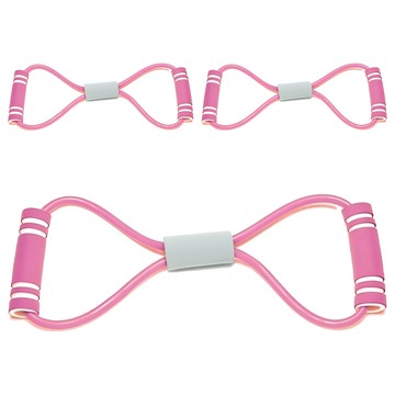 小麥購物 八字拉力繩 Y773 粉色 3條 - 輕巧便攜 全身塑形  34 x 9.5cm