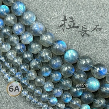 拉長石 台灣證書 6A無熱處理灰月光石散珠 3A藍光彩光拉長石 療植物手作