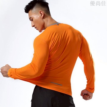 運動長袖T恤男士春秋季排汗速干跑步健身訓練上衣寬松圓領透氣潮