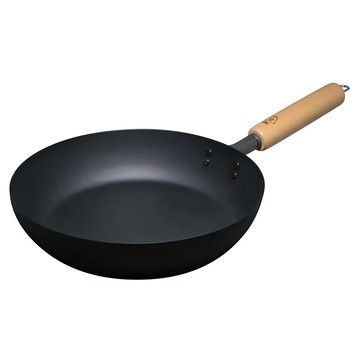 KIRAMEKI 煌 岩紋平底鐵鍋 鐵製木柄 L46.7 x H9.6公分 3公升 日本製造  1個  26cm