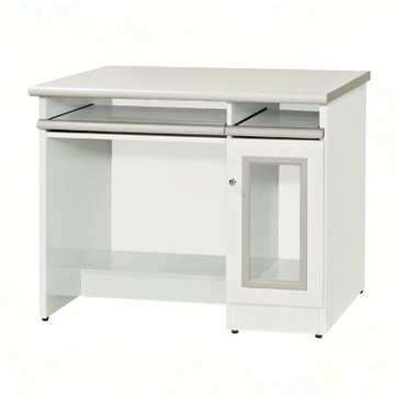 文創集-南亞塑鋼    山亞  南亞塑鋼3.2尺鍵盤單開門低書桌-96.5x70x75.7cm免組