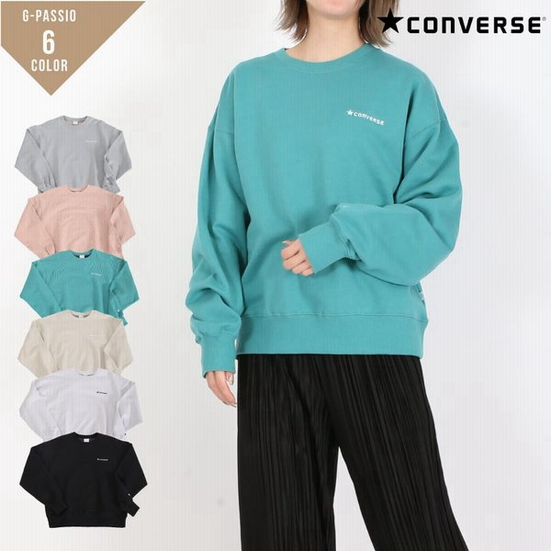 Converse コンバース 裏毛 トレーナー スウェット ブランド カジュアル レディース トップス 春 ファッション ロゴトレーナー ゆったり オーバーサイズ 通販 Lineポイント最大0 5 Get Lineショッピング