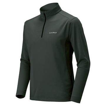 【【蘋果戶外】】mont-bell 1104940 GM 灰 男 WICKRON ZEO 長袖半門襟 吸濕排汗衣 中層衣 抗菌保暖