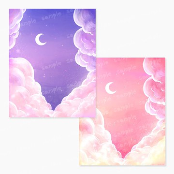 夜空方形貼紙組