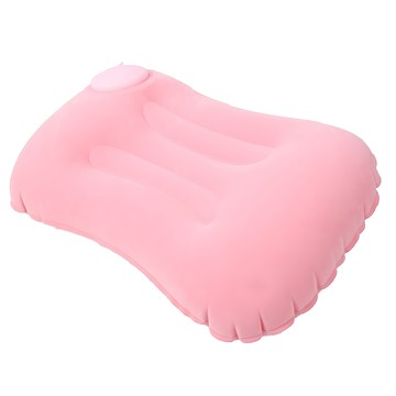 S-SportPlus+ 充氣枕 方型植絨 露營旅行午睡適用  櫻粉色  1個