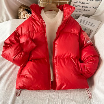 紅色加厚短款棉服女年新款冬季小棉襖ins潮爆款棉衣女裝外套