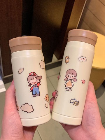 智能保溫杯男女可愛便攜水杯304不銹鋼高檔可愛測溫簡約學生小巧