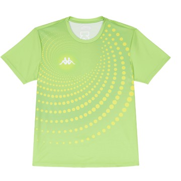 KAPPA義大利舒適吸溼排汗男款圓領T恤 檸檬綠 341E49WB33 台灣製