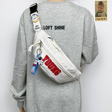 Bag House👜 潮牌胸包男女簡約休閒斜挎小背包ins日係原宿單肩包手機腰包 男生包包
