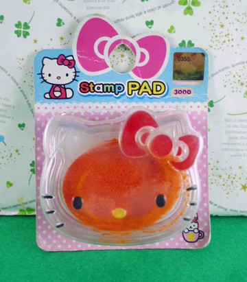 【震撼精品百貨】Hello Kitty 凱蒂貓~KITTY造型印泥-橘紅