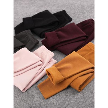 隨心裁發熱兒童保暖褲男童女童加絨打底褲 中大童無骨縫磨毛秋褲