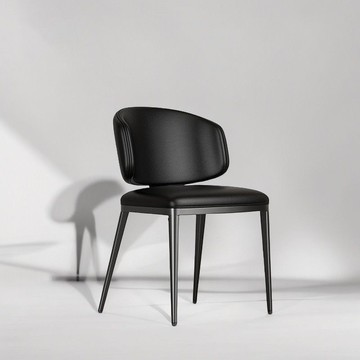 椅子 實木椅子 餐椅 辦公椅 真皮椅 免運 速發 開立發票 餐椅家用意式椅子高級簡約餐廳靠背椅酒店設計師極簡高級輕奢餐椅