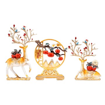 桌上擺飾 【木洸】事事如意鹿擺件 玄關裝飾品 新年裝飾品 新年擺件 桌上擺飾