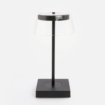 伊登充電式金屬玻璃燈罩桌燈 黑