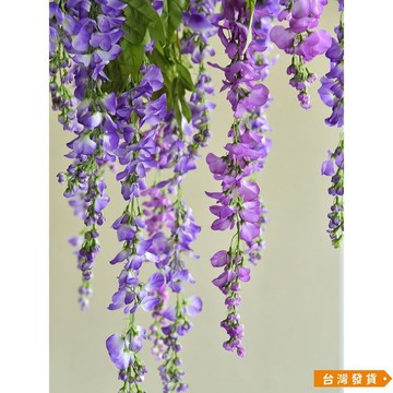 【台灣發貨】仿真花紫藤壁掛婚慶花卉 假花藤條綠植藤條藤蔓 管道弔頂裝飾花藤 FFDL