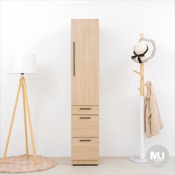 沐家具 mufurniture Bright 原切橡木 單門1.3尺三抽衣櫃