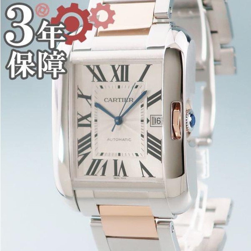 カルティエ Cartier タンクアングレーズ XL W5310006 自動巻 K18PGxSS ...