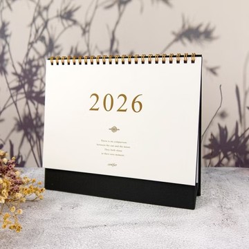 綠的事務conifer 2026年 簡約典雅橫式桌曆 25K-雅黑金