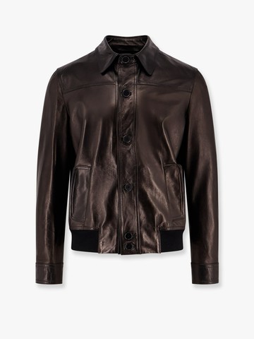 Leather jacket with metal effect - SALVATORE SANTORO - gender_Man