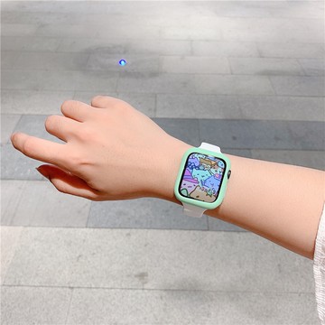 顯瘦小蠻腰 矽膠套裝錶帶 適用 Apple Watch 11 10 9 8 SE 6 手錶帶 42mm 46mm 錶帶