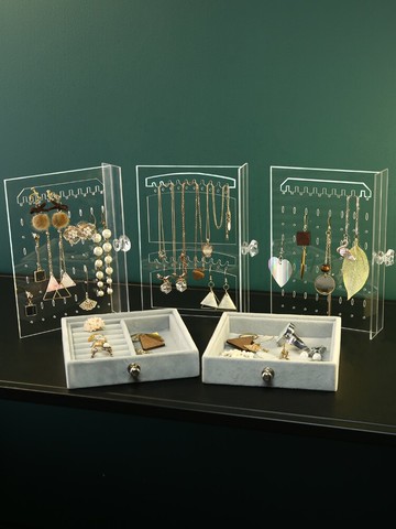 亞克力展示架耳釘耳環耳夾耳墜收納盒項鏈耳飾飾品多層高檔首飾盒