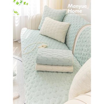 蔓越家 秋冬奶油色ins牛奶絨沙發墊防滑沙發套罩毛絨蓋布沙發巾