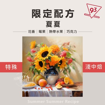 93夏夏限定配方 淺中焙 冷翠專用豆 冷泡壺 冰滴 夏日限定 咖啡豆『93咖啡』