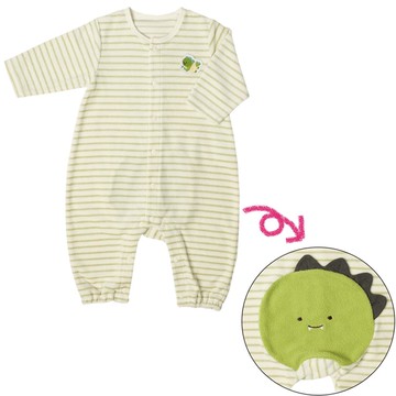 akachan honpo - 長袖兔裝-動物造型屁屁-綠色