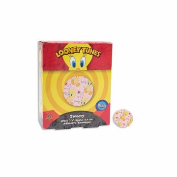 Adhesive Spot Bandage Looney Tunes 7/8 Inch Plastic Round Kid Design (Tweety) Sterile Kid Design (Looney Tunes Tweety) 100 Count by Dukal