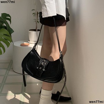 超實惠冬 女包 韓國ins包包女夏新款暗黑風復古辣妹銀色腋下包小眾單肩斜挎