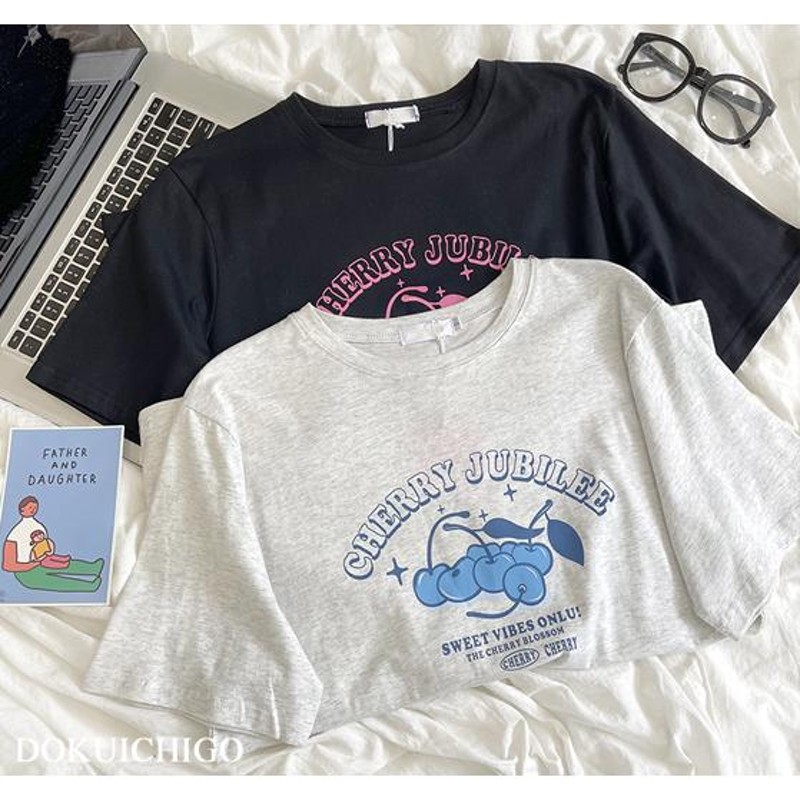 さくらんぼ Tシャツ トップス レディース チェリー 半袖 夏 | LINE