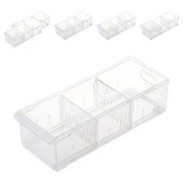 KEYWAY 聯府 Fine 隔板整理盒 附輪 7.3L  透明色  6個