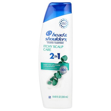 Head & Shoulders, 頭皮瘙癢護理，2 合 1 洗髮水 + 護髮素，含桉樹成分，8.45 液量盎司（250 毫升）