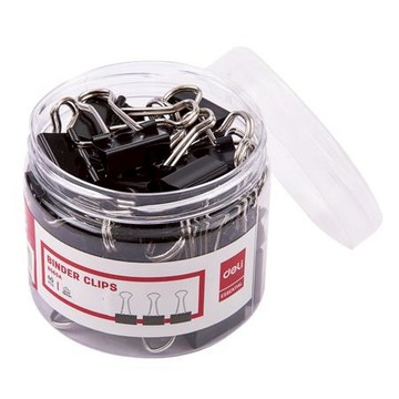 得力Deli黑長尾夾/E8565A/19mm/40支