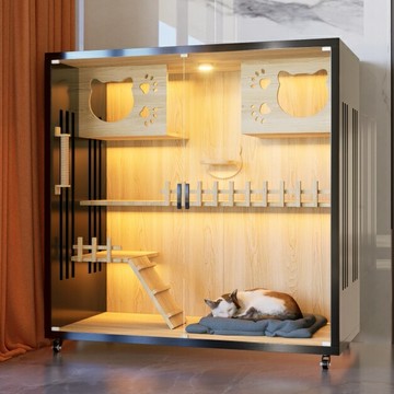 貓別墅 貓籠子 貓屋 貓咪房子 貓櫃 貓窩 家用貓屋 豪華貓別墅 室內貓別墅 實木貓別墅 超大自由空間貓別墅