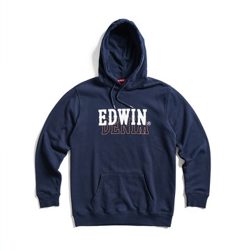 EDWIN｜男裝｜疊印印花厚長袖帽T