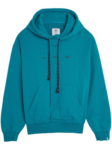 adidas - x SFTM logo-print hoodie - unisex - Cotton - XS - Blue