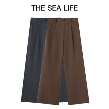 THESEALIFE歐海一生休閑褲女冬季高腰闊腿褲百搭18131