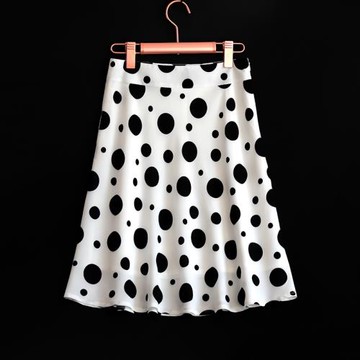 雪紡半身裙女夏季2025新款薄款波點裙子中長款高腰傘裙a字裙半裙