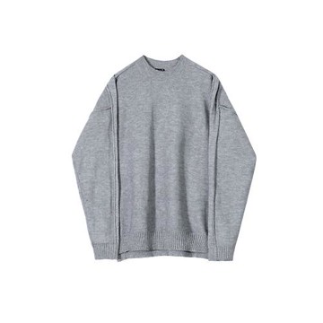 MRCYC高級感純色毛衣男士韓系潮流慵懶針織衫毛衣秋冬季保暖內搭