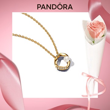 Essence系列【Pandora官方直營】密鑲自然流線淡水珍珠項鏈花束組-鍍14k金